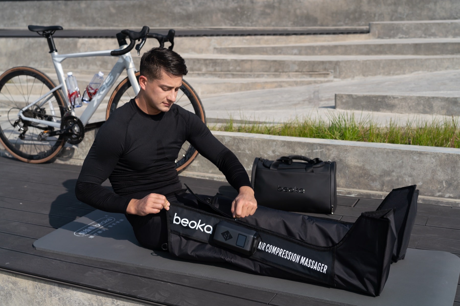 Corredor entrenando al aire libre